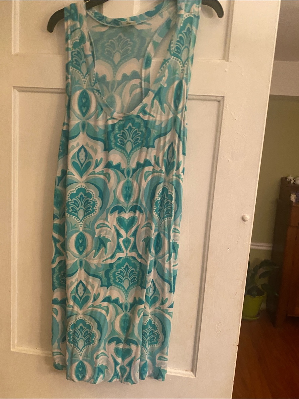 Soma Aqua and White Patterned Maxi Dress